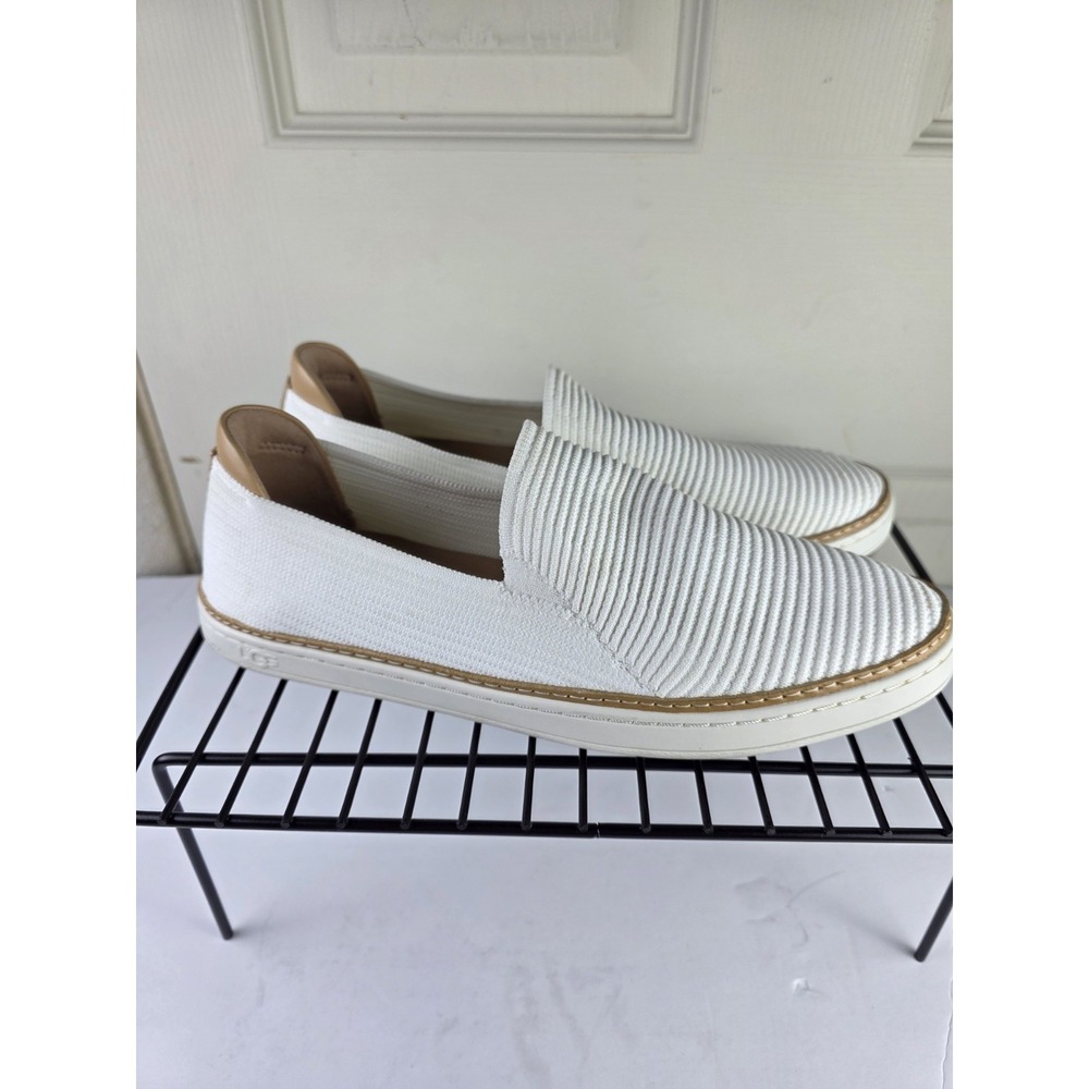 UGG Sammy Rib Knit Slip On Sneakers White 1112259 Women 9.5 Loafers - Picture 12 of 12